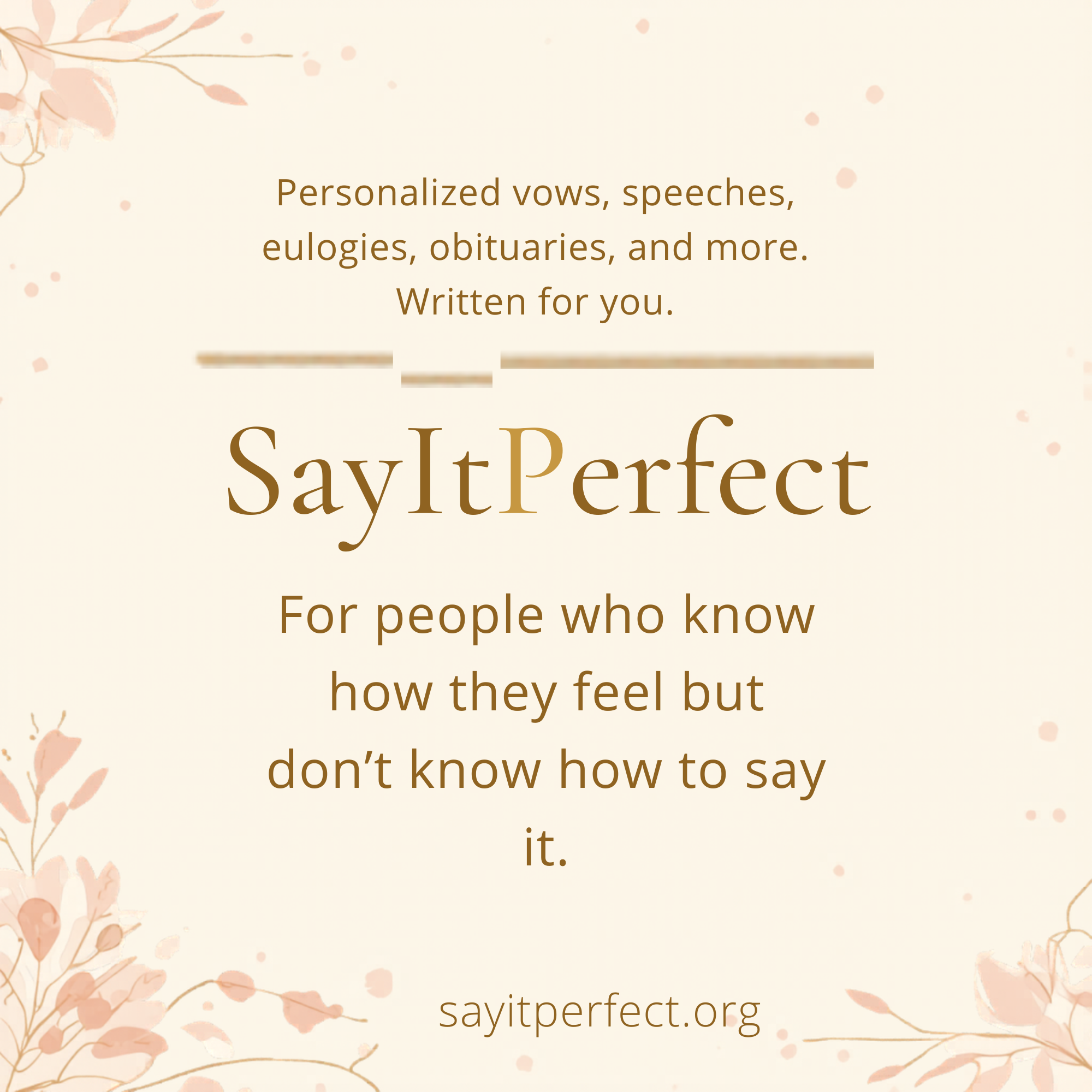 SayItPerfect — personal wedding vows and speeches written for you